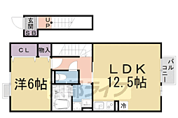 ガーデングレイス 1LDKの間取図画像