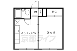 コーポ鷹 1DKの間取図画像