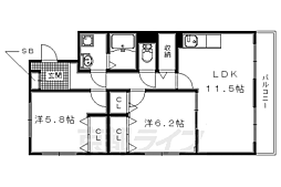 GlanzTOWA 2LDKの間取図画像