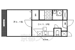 ヒラソルナツA 1DKの間取図画像