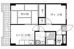 アレックスB.L.D.V 2DKの間取図画像