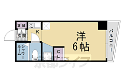 シボラ六条高倉 1Kの間取図画像