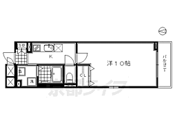 シティハウス都 1Kの間取図画像