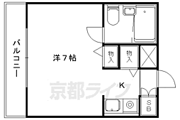 みささぎプチハイツ 1Kの間取図画像