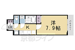 ファステート京都洛南エリーゼ 1Kの間取図画像