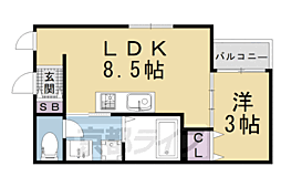 Luana御所西 1LDKの間取図画像