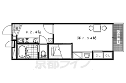 レオパレスラホヤ 1Kの間取図画像