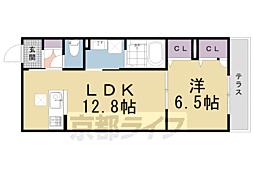 セントリヴィエ京都衣笠 1LDKの間取図画像