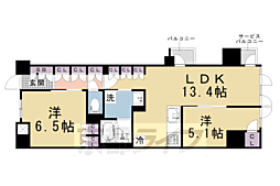 京都市下京区幸竹町マンション 2LDKの間取図画像