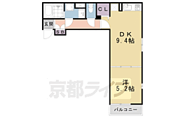 シャルマン東寺南2 1DKの間取図画像