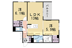 シャーメゾン鏡山 2LDKの間取図画像