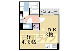 パークハウス桂川 1LDKの間取図画像