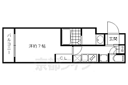 Appartamento北山 1Kの間取図画像