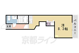 ブリエ西大路 ワンルームの間取図画像