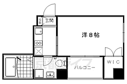 クラベール下鴨 1Kの間取図画像