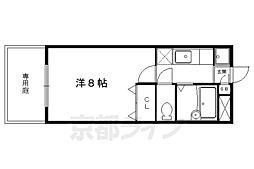 サンフローラ宝ヶ池 1Kの間取図画像