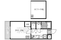ロフティ芦山寺 1Kの間取図画像