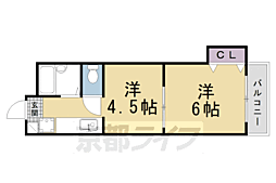 Requie紫竹 2Kの間取図画像