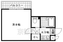 サキゾーメゾン竹鼻 1Kの間取図画像
