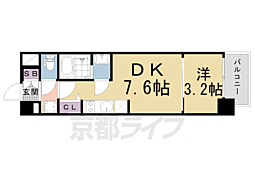 プレサンスTHEKYOTO吉祥院 1DKの間取図画像