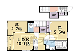 リュッカ友岡 2LDKの間取図画像
