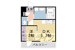 アクアプレイス京都聚楽第 1DKの間取図画像