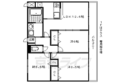ルミエール下鴨 2SLDKの間取図画像