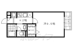 シャトレコーポラス 1Kの間取図画像
