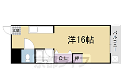 寺田ガーデンハイツ2番館 ワンルームの間取図画像