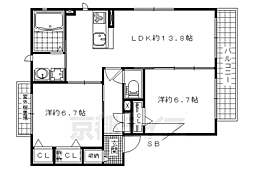 キャニオンテラス8 2LDKの間取図画像