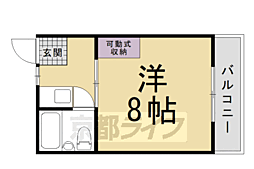 アベニュー上賀茂 1Kの間取図画像