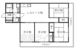 ルネ・シャンポール山科 4LDKの間取図画像