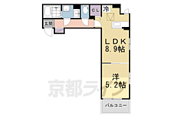 ラフレシール ウエスト 1LDKの間取図画像