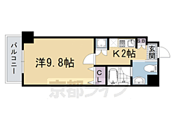 クリスタルグランツ京都高辻 1Kの間取図画像
