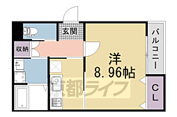 MESA VERDE 京都北大路II 1Kの間取図画像