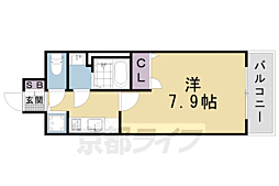 アスヴェル京都東寺前 1Kの間取図画像