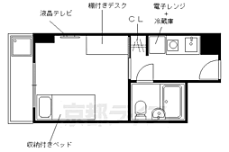 コスモリード京都今出川 1Kの間取図画像