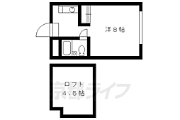 リバーサイド下鴨 1Kの間取図画像