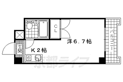 プルーリオン竹鼻 1Kの間取図画像
