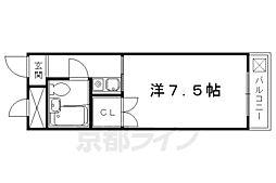 アピア御陵 1Kの間取図画像