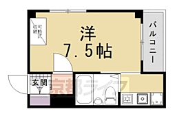 アメニティK2 1Kの間取図画像