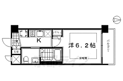 エステムプラザ京都聚楽第雅邸 1Kの間取図画像