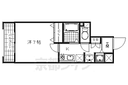 スワンズ京都セントラルシティ 1Kの間取図画像