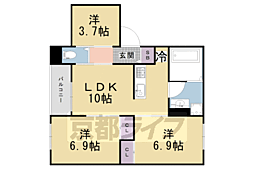 ユアメゾン御所西 3LDKの間取図画像