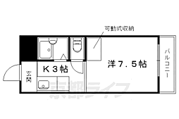 第一泰和ハイツ 1Kの間取図画像