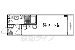 ランブラス衣笠 ワンルームの間取図画像