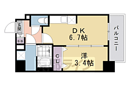 ファステート京都東寺フェイブ 1DKの間取図画像