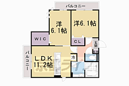 グランスタ花山 2LDKの間取図画像