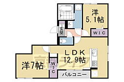 D-ROOM岩倉花園PJ 2LDKの間取図画像
