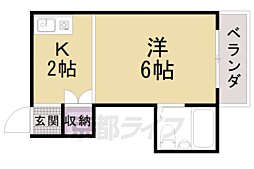 シャロンコトブキ 1Kの間取図画像